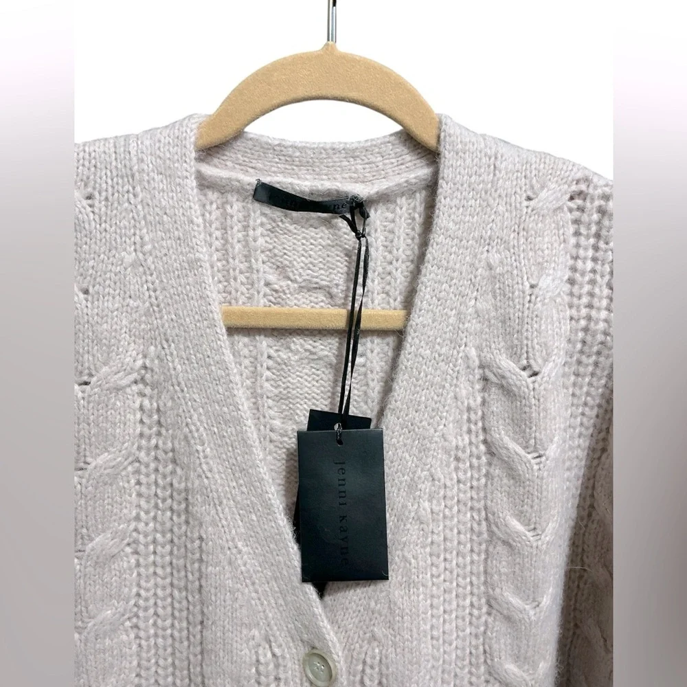 JENNI KAYNE Cable Cocoon Cardigan XS 27” P2P Blush $395 Retail NWT - Picture 6 of 12